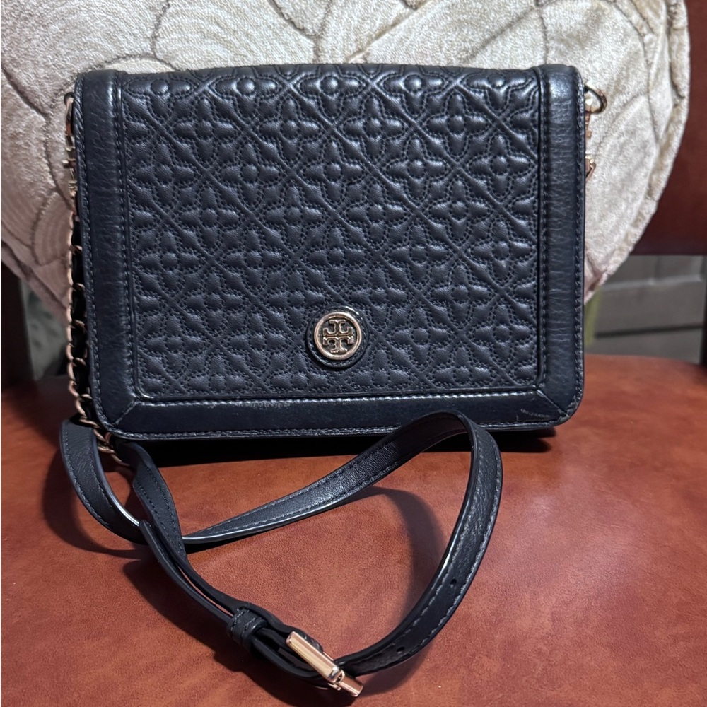 Black Quilted Leather Crossbody Bag